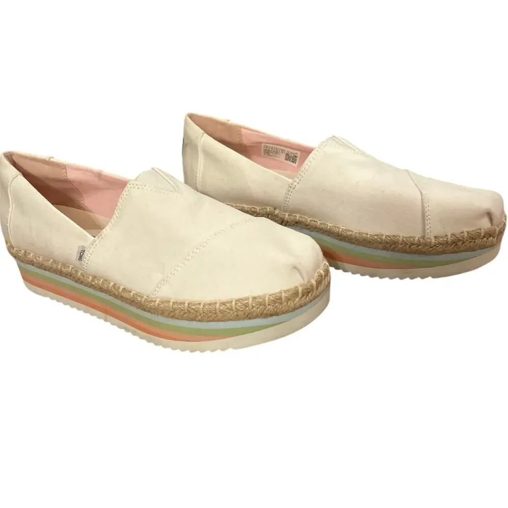 Tom’s Slip on platform women’s shoes size 9